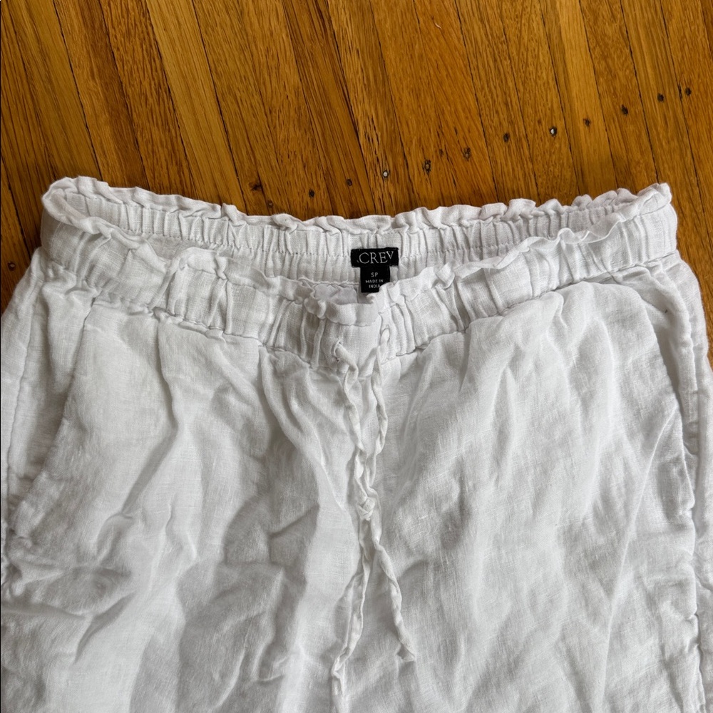 JCREW White Linen Pants - Picture 2 of 4